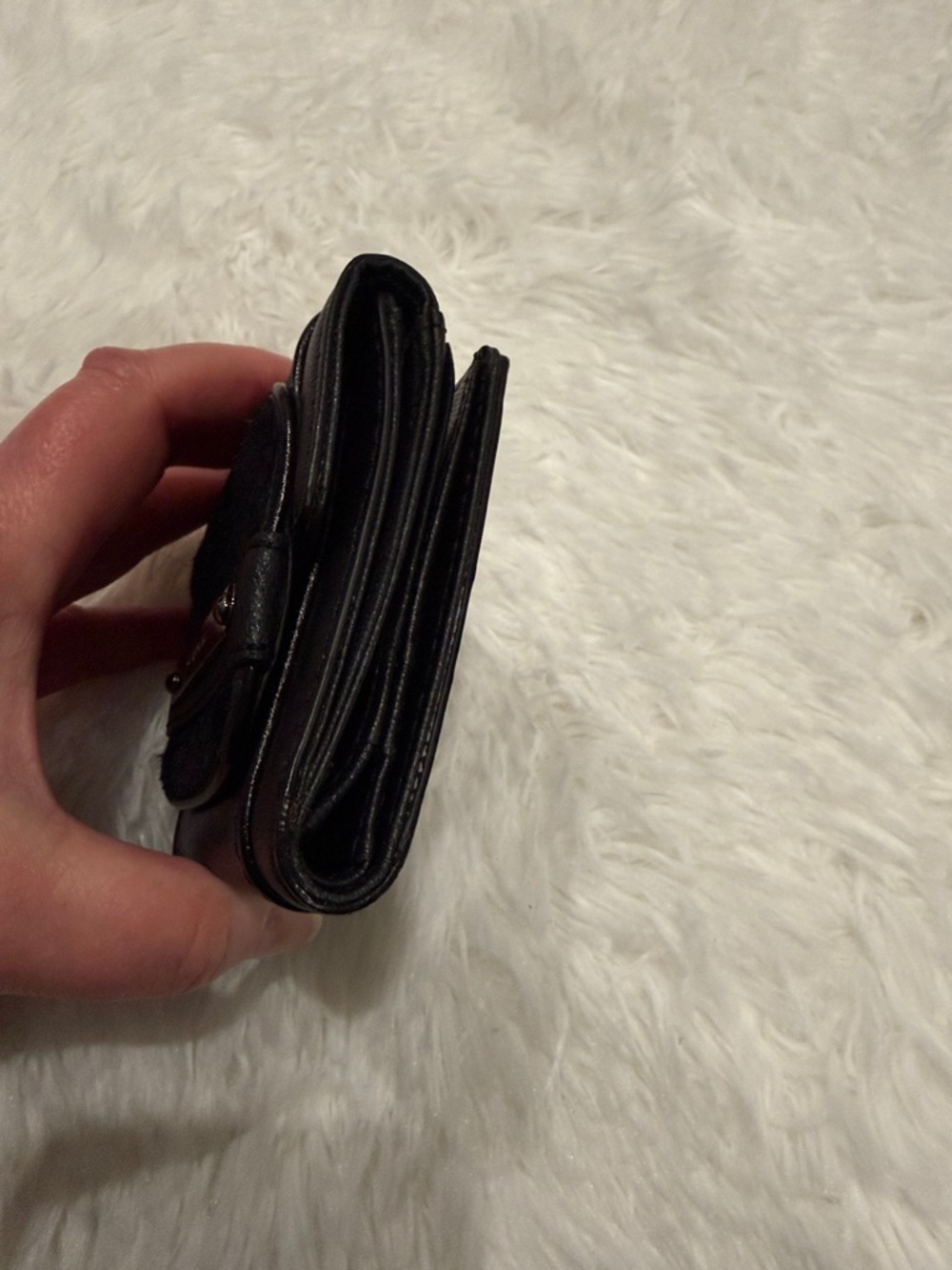 Givenchy Vintage Compact Wallet Black Pony Hair & Leather - Authenticated - Picture 6 of 12